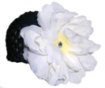 Baby Crochet Hat Black/White Peony