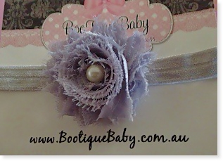 Shabby Chic Grey Headband