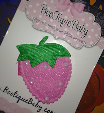 Non Slip Hair Clip Pink Strawberry