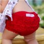 RuffleButts Red Woven Bloomers