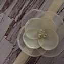 Baby Headband Ivory Chiffon