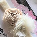 Baby and Girls Headband Ivory Tulle