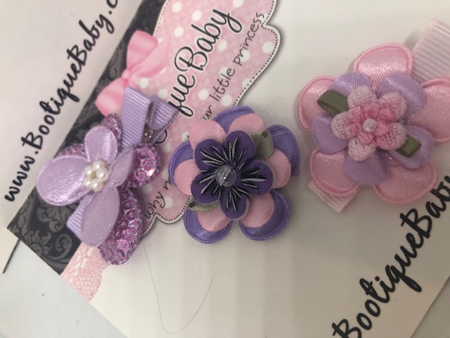Girls Hair Clips - Layered Flowers