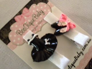 Ballerina Hair Clip Set Black/White