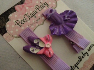 Ballerina Hair Clip Set Lavender