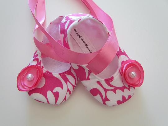 Hot Pink/White Ballerina Slippers