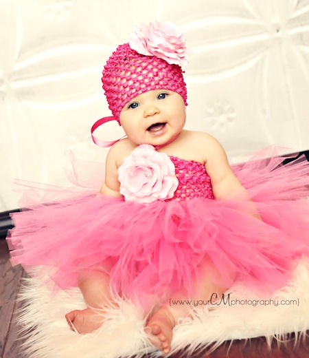 Crochet Tutu Dress Hot Pink